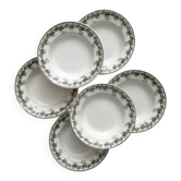 6 “Violetta” ironstone soup plates from Moulin des Loups Hamage