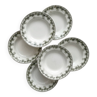 6 “Violetta” ironstone soup plates from Moulin des Loups Hamage