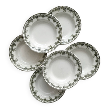 6 “Violetta” ironstone soup plates from Moulin des Loups Hamage