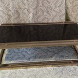 Iron coffee table and black glass. Good general condition
