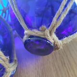 4 blue glass float trawl balls