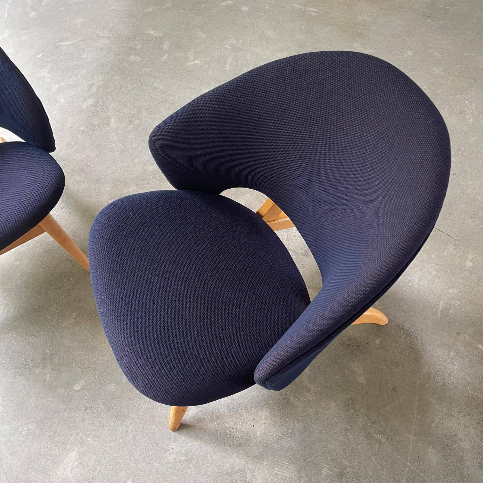 Set of two mid century lounge or cocktail chairs by Theo Ruth for Artifort