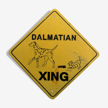 Ancienne plaque xing dalmatien, passage d'animaux