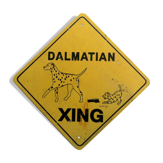 Ancienne plaque xing dalmatien, passage d'animaux