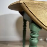 Table en Bois - Ovale - Bois brut et pied Vert
