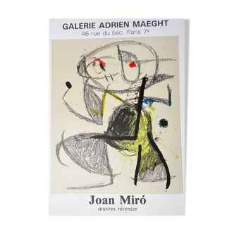 JOAN MIRO (1893-1983) Affiche lithographique Galerie Adrien Maeght