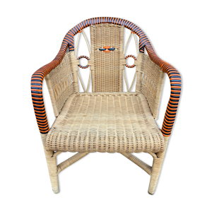 Chaise rotin enfant 1960