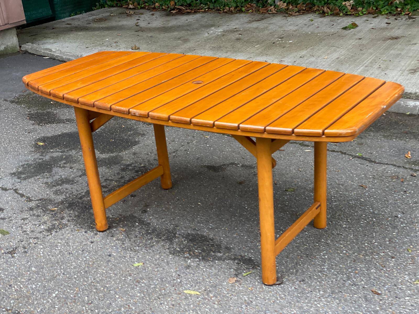 Clairitex 1970 folding garden table in solid wood 160x80cm