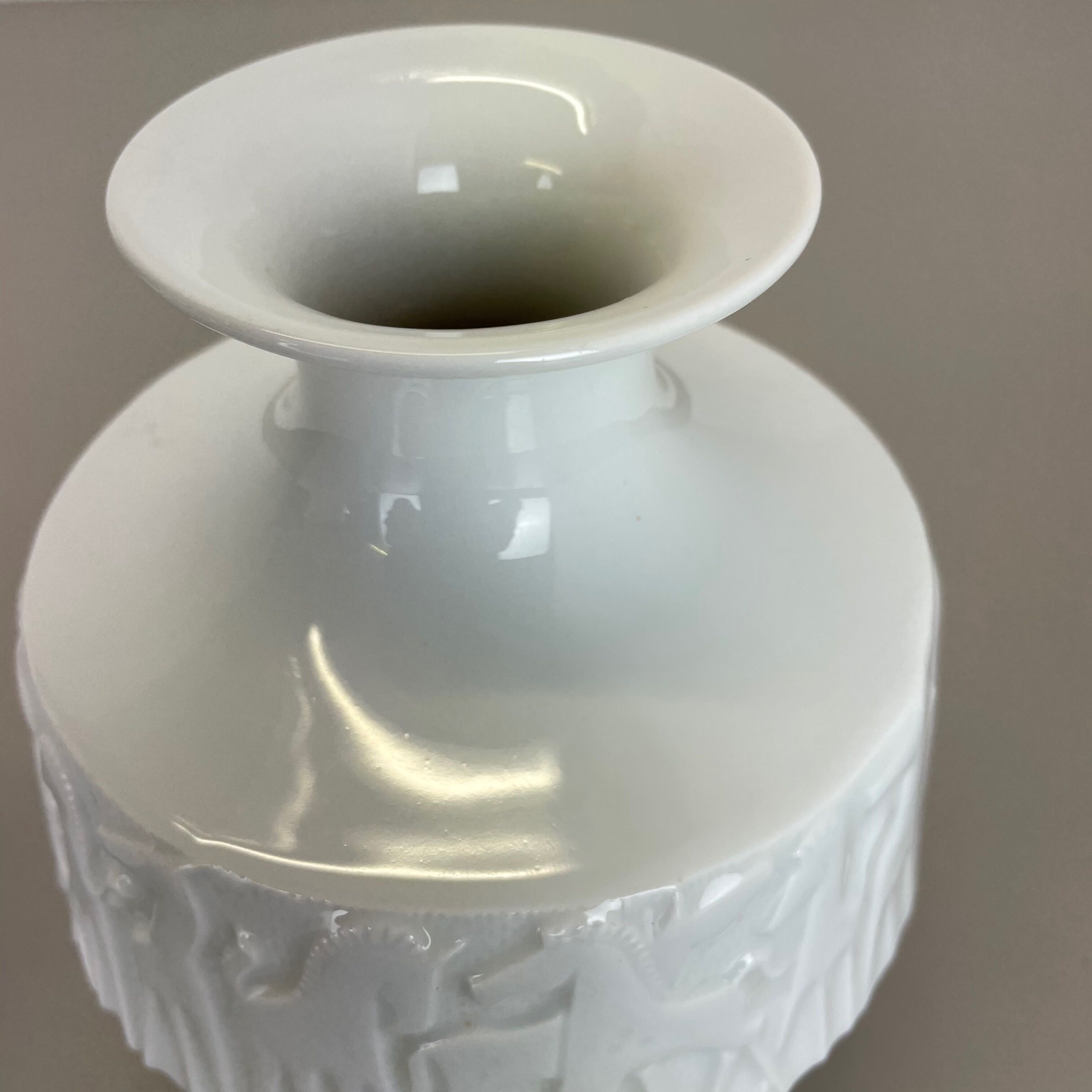 Set of 2 OP Art Biscuit Porcelain Vases by Edelstein Bavaria, Germany, 1970s