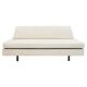 Italian modernist daybed with white upholstery and iron frame.