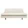 Italian modernist daybed with white upholstery and iron frame.