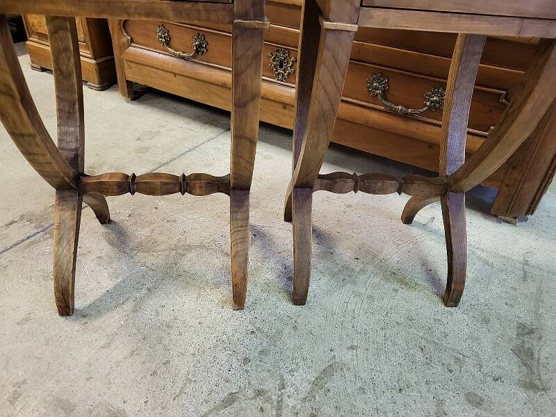 Small pair of light wood bedside bags