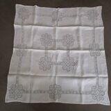 Nappe a thé ancienne brodée+6serviettes assorties