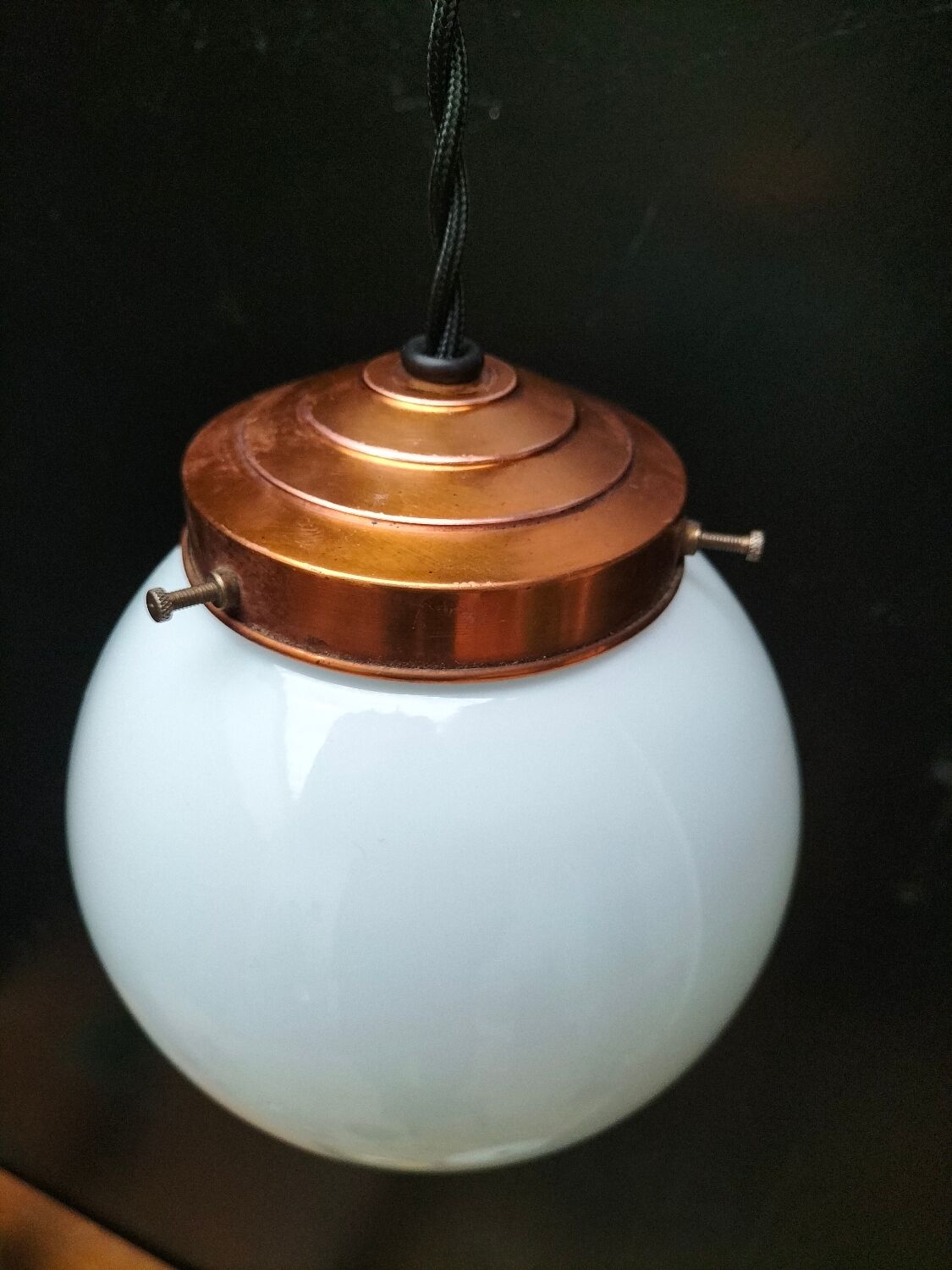 Opaline glass ball pendant lights