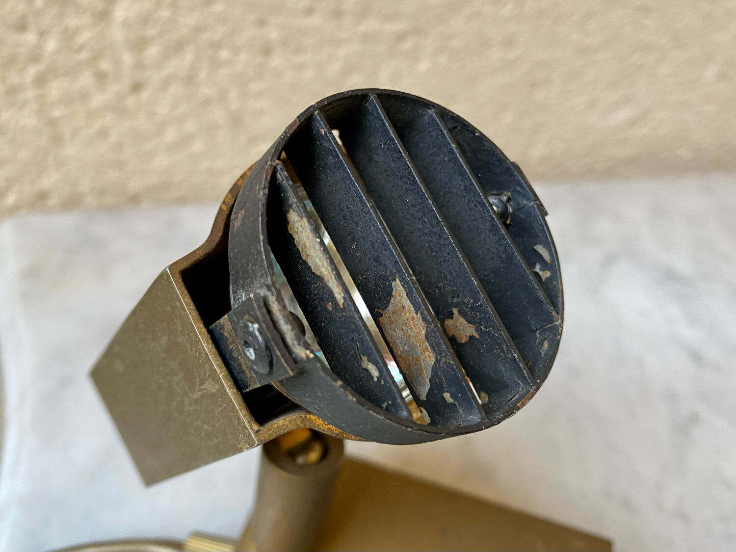 Halogen spot lamp solid brass modernist vintage design 70s