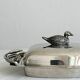 Antique shiny metal butter dish
