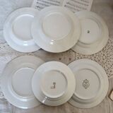 6 mismatched vintage flat plates - Laura set