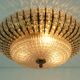 Glamorous 1960s mid century ceiling lamp ceiling fixture brass and glass