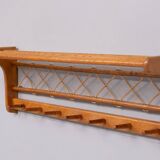 Solid Oak hanging Coatrack Johan Wulfers 1950s Holland