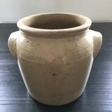 Beige stoneware cache pot