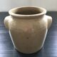 Beige stoneware plant pot/cachepot