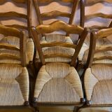 Series of 6 straw chairs