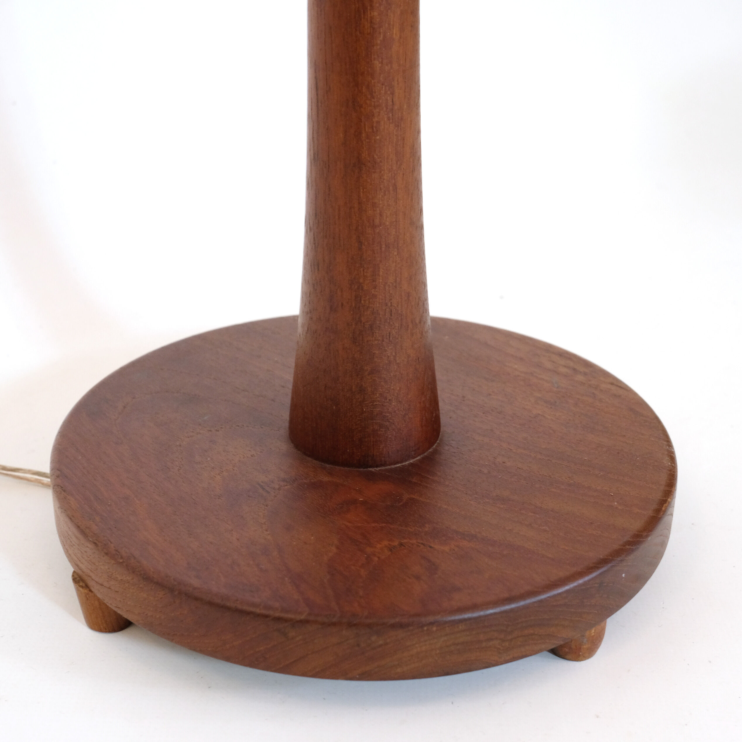 Teak floor lamp and wool lampshade Denmark 1960 1970
