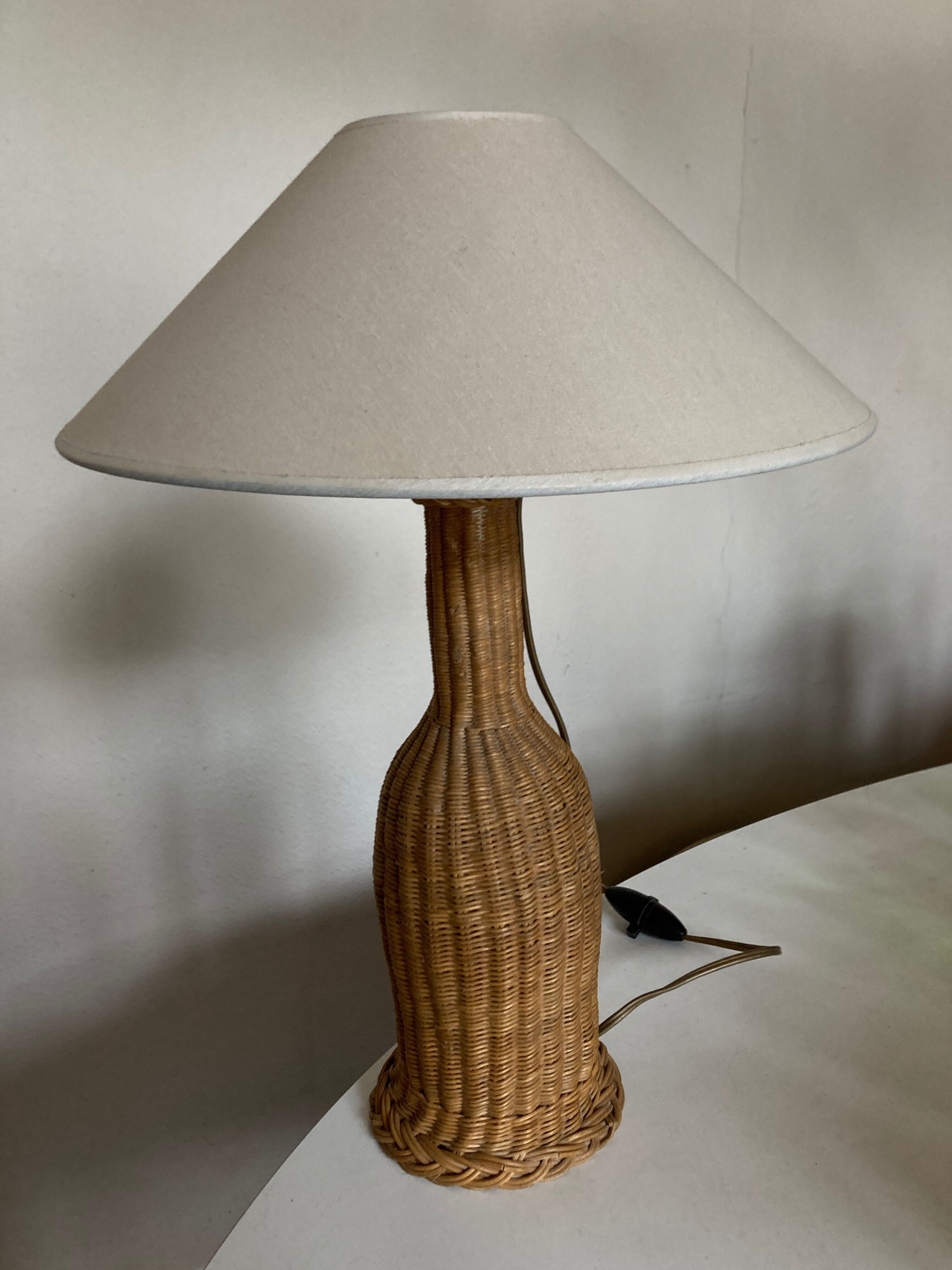 Cabanon Marseille 1950 wicker lamp from basket weavers