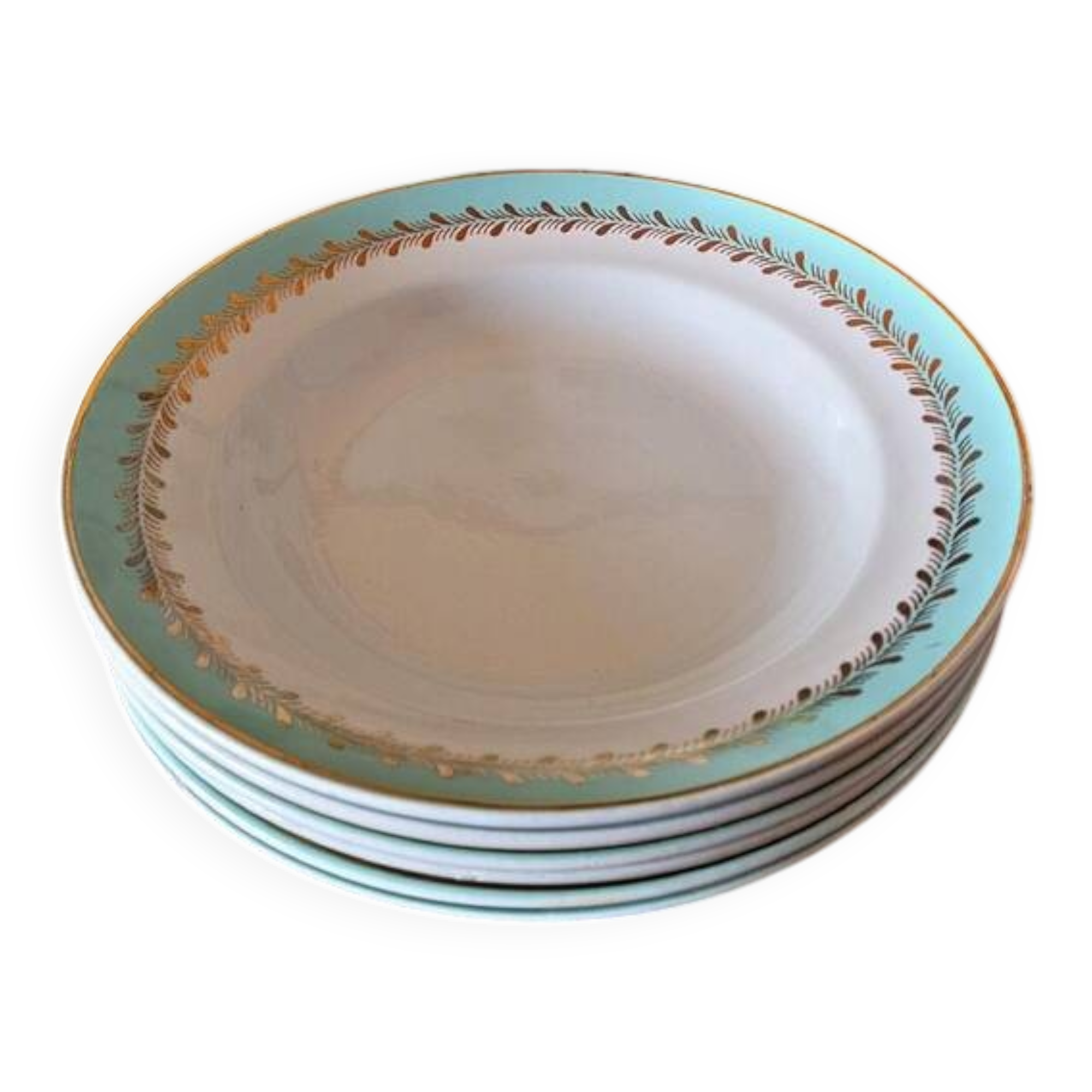 Lunéville Pierrefonds deep plates, gilding and golden foliage