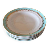 Assiettes creuses Lunéville Pierrefonds, dorure et feuillage doré