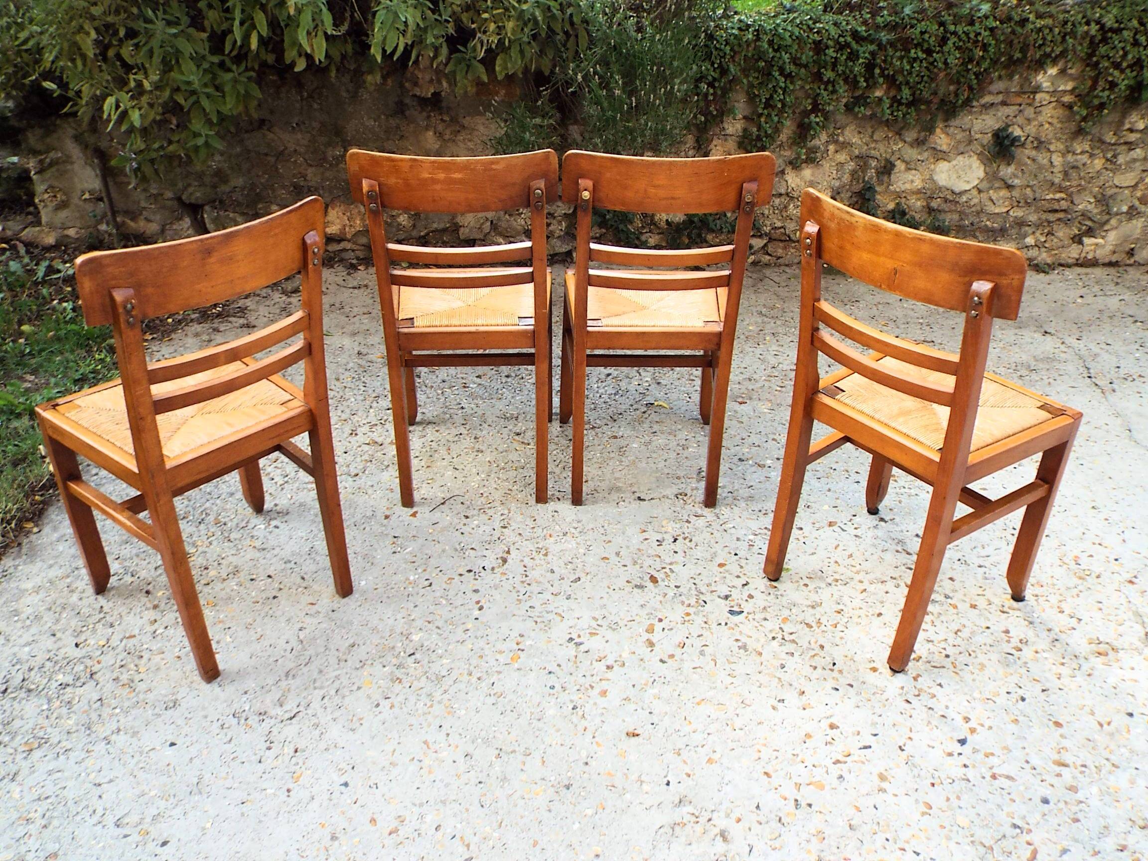 4 straw chairs