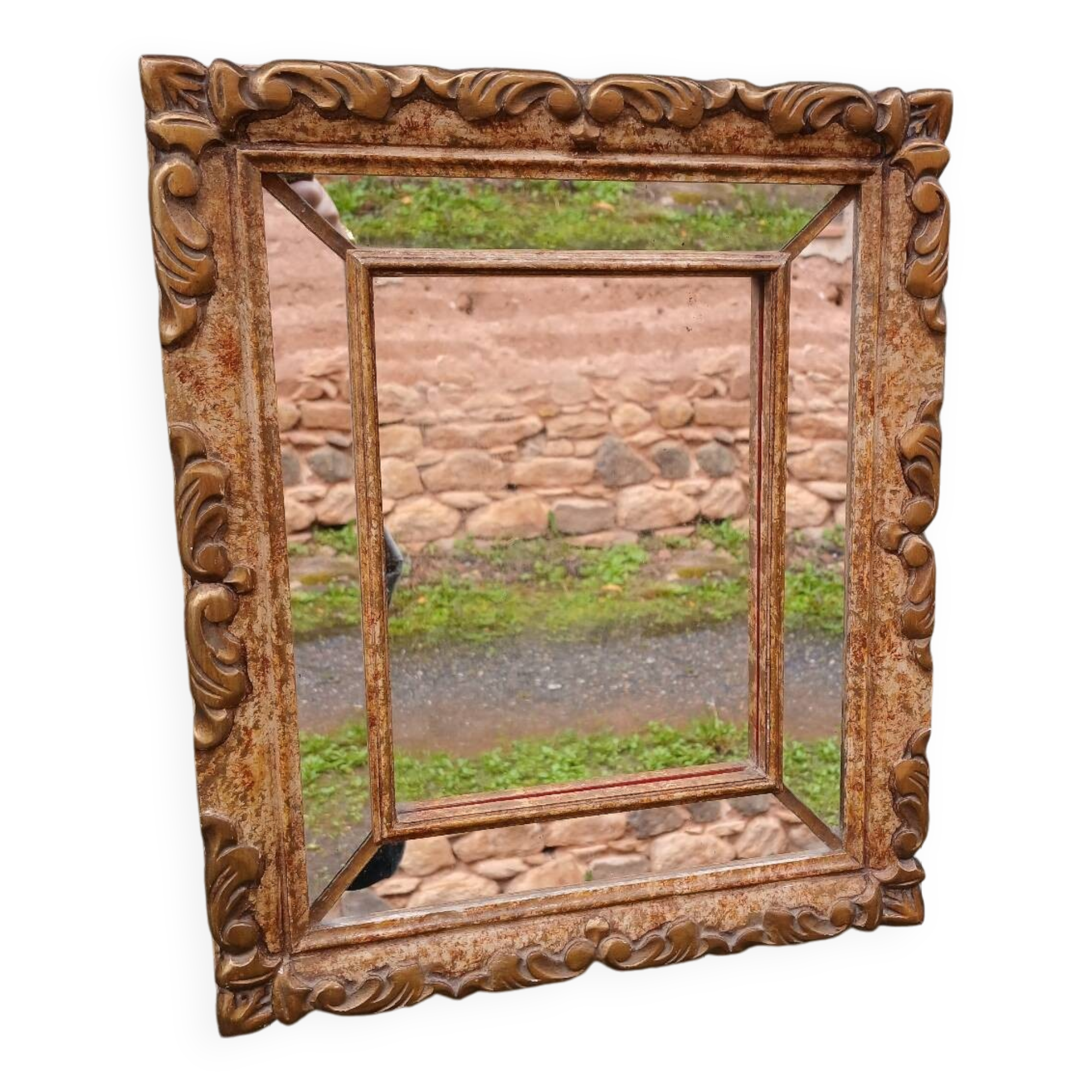 Antique beveled mirror