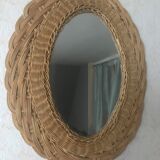 Rattan oval mirror 43x55cm