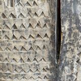 Ancient eroded wooden Tsonga Gate from the late nineteenth century, from the KwaZulu/Natal region
