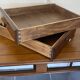 Antique cherry wood desk with marquetry, 2 drawers and 2 shelves, 112x60 h76cm.