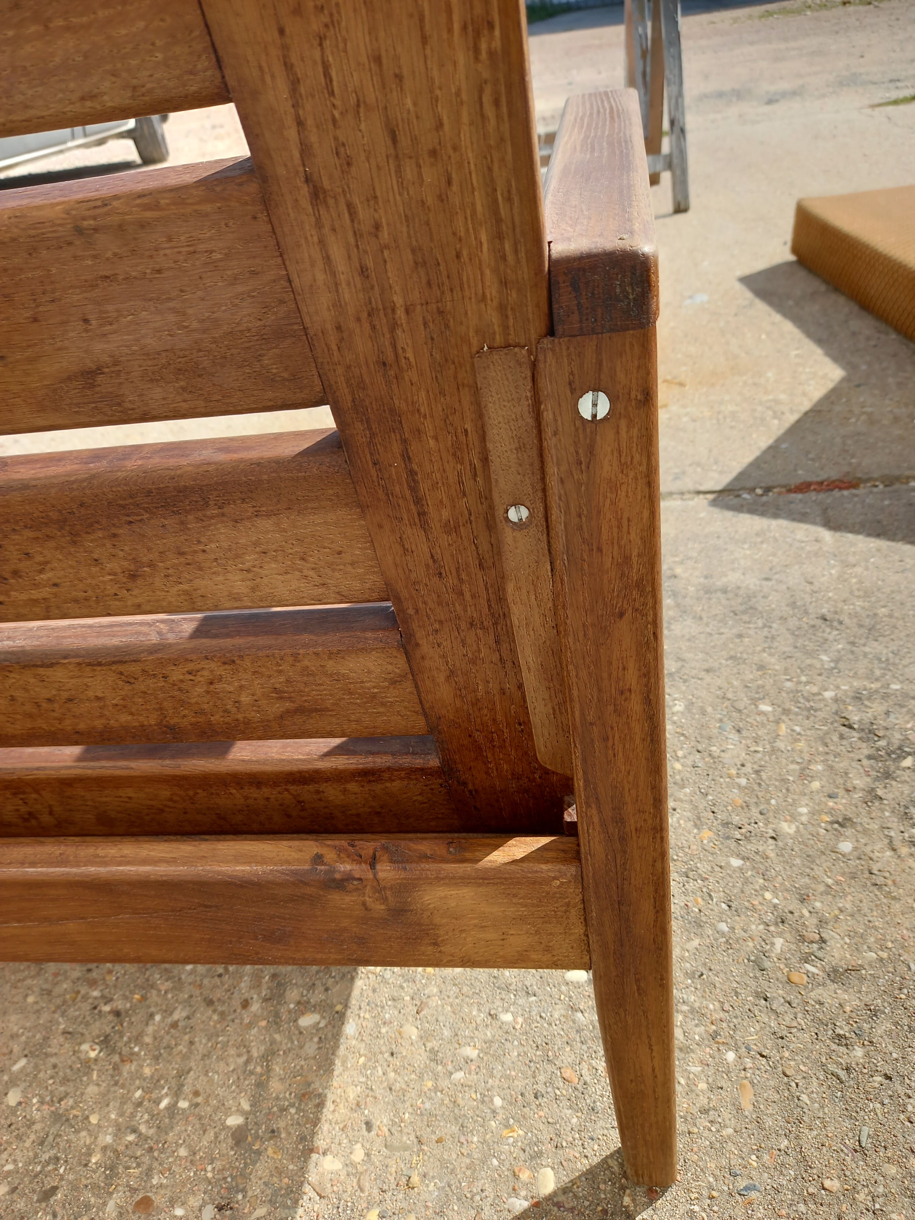 Scandinavian style oak bench in the 60s