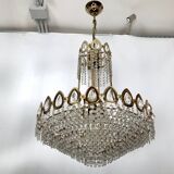 Sciolari, set of two gild and Cristal chandeliers from 70s