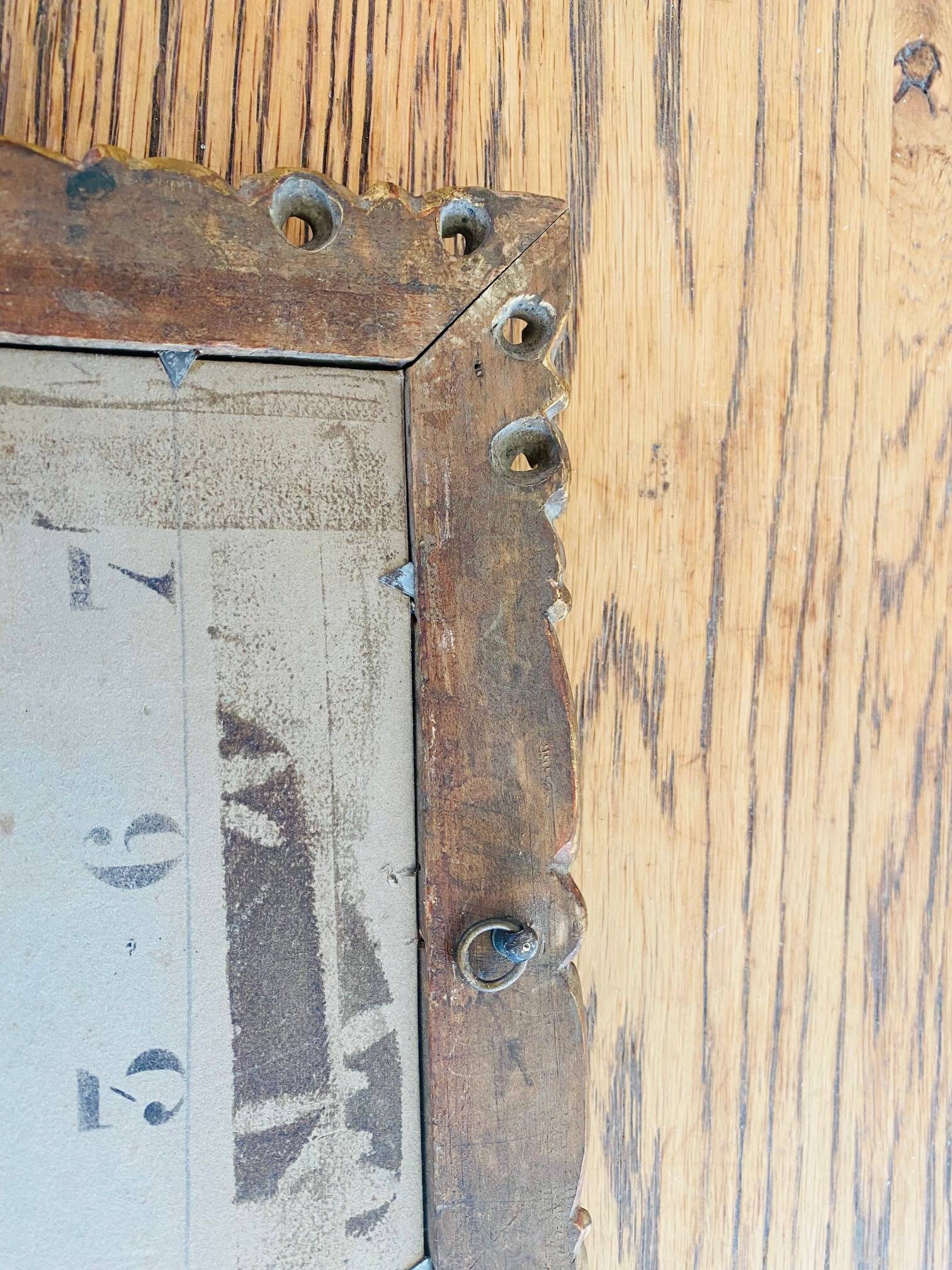 Antique gilded mirror 27x24cm