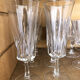 8 molded glass champagne flutes, 1970