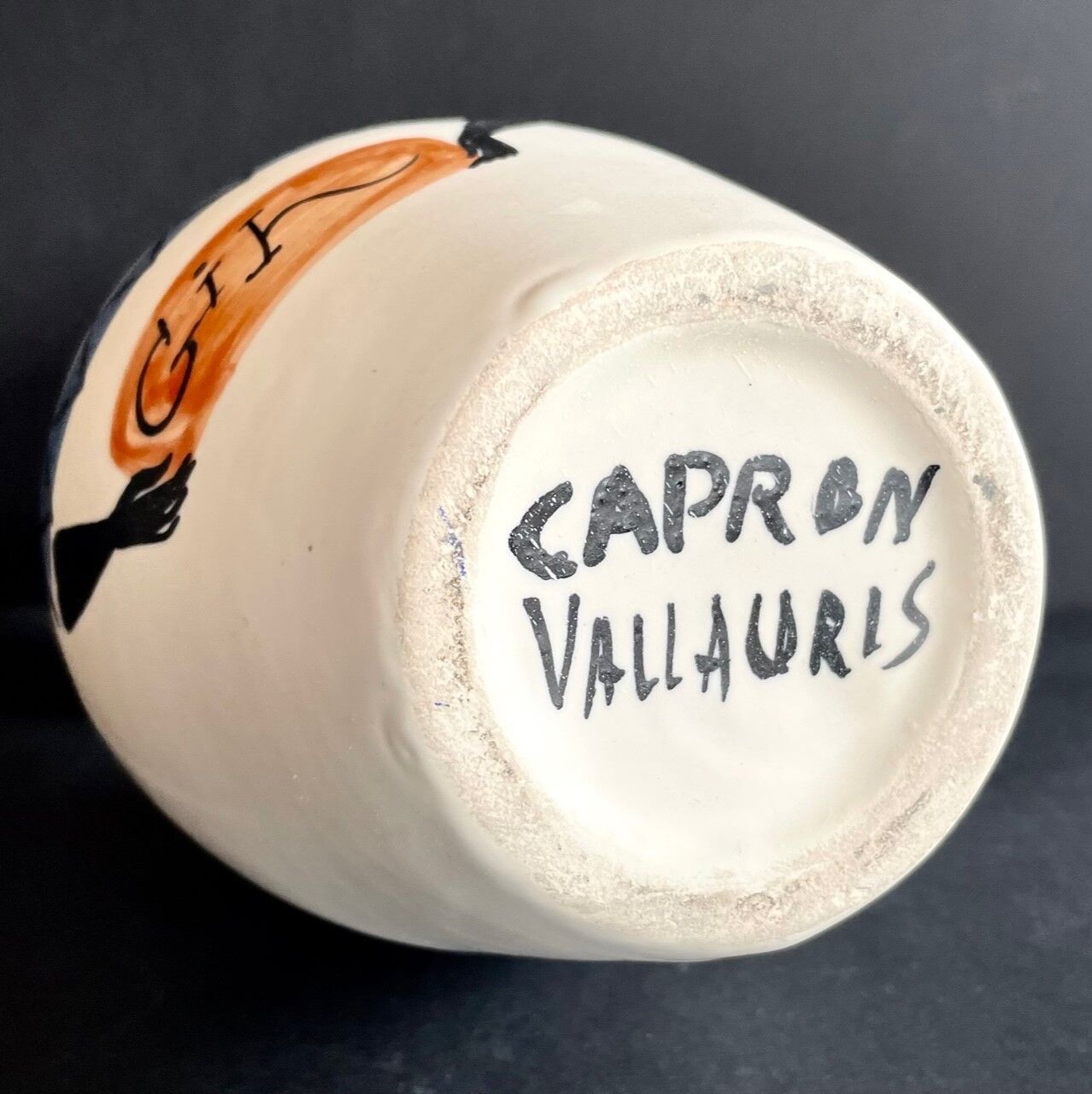 Earthenware "gin" bottle by Roger Capron Vallauris