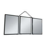 Vintage 1940s barber boat triptych mirror - 16 x 37