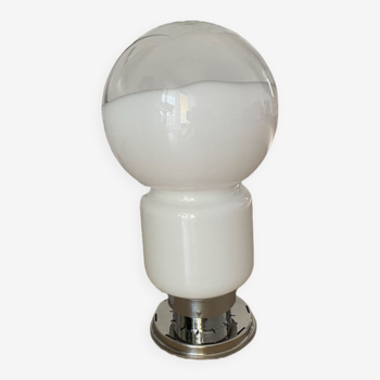 Lampe de table en verre de Murano et métal chromé