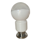 Table lamp in Murano glass and chrome plated metal