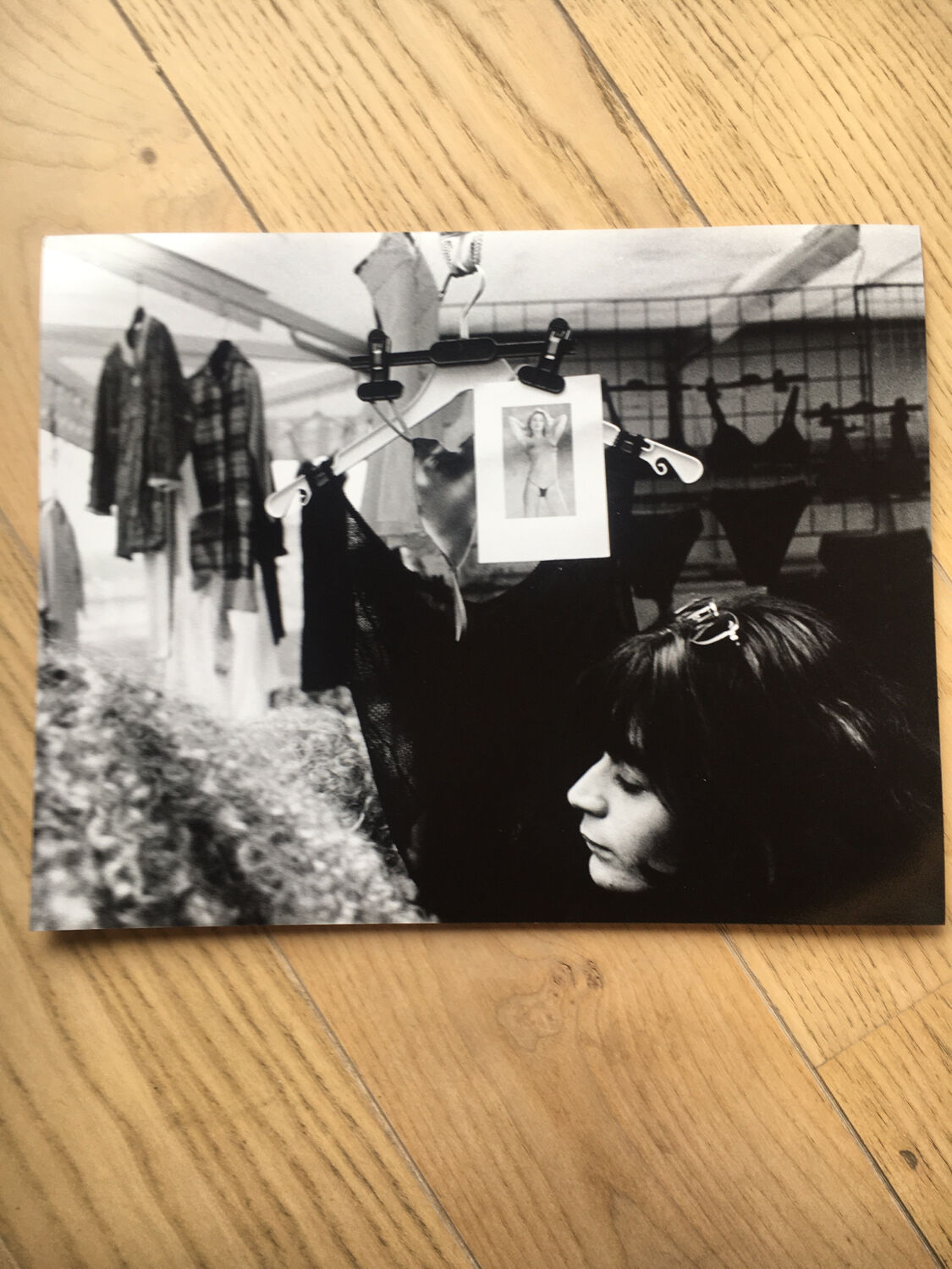 Very large original print, early 2000. Street woman lingerie
