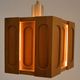Hexagonal Architectural Pine Pendant Lamp, Sweden, 1970s