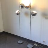 Eyeball floor lamp in chromed metal