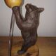 Lampe ours en bois, forêt noire