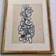 Screenprint after Jean Dubuffet framed under glass 26 cm by 33 cm