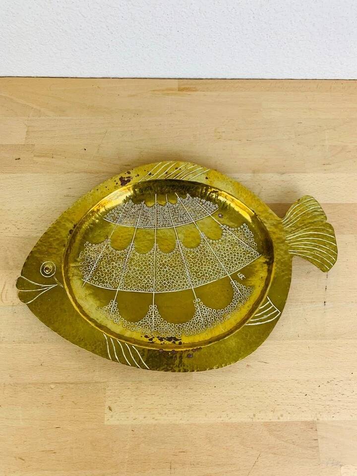 Brass fish catchall, vintage