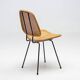 Elegant Italian black accent chair with a stem and cane, 1950.